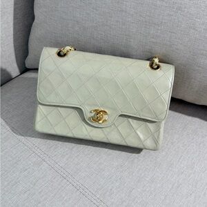 CHANEL Beige Lambskin Classic Flap Small GHW